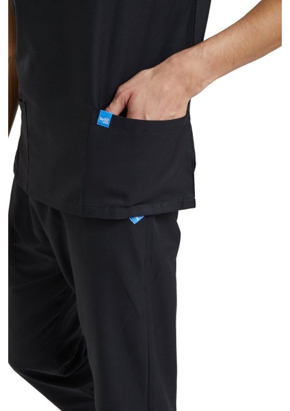 Koton Serisi Basic Doktor, Hemşire Forma Takım - Erkek; Siyah modelleri