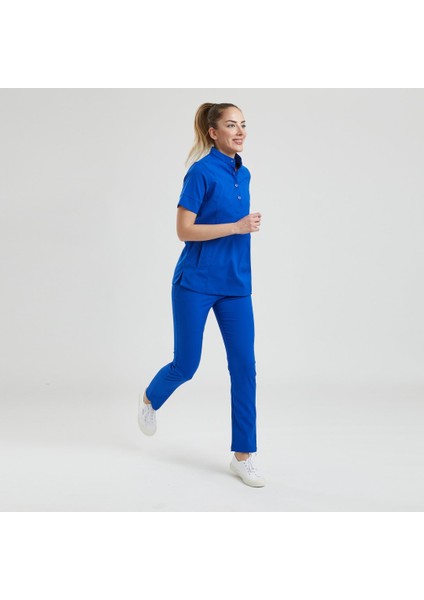 Likralı Dinamik Crocus Doktor, Hemşire Forması – Kadın, Royal Mavi modelleri