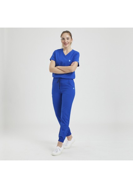 Lıkralı Dinamik Jogger Doktor, Hemşire Forma Takım - Kadın, Royal Mavi fırsatları