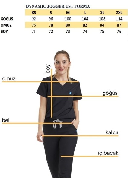 JOGGER DOKTOR, HEMŞİRE ÜNİFORMA, ÜST - KADIN, KOYU GRİ fırsatları