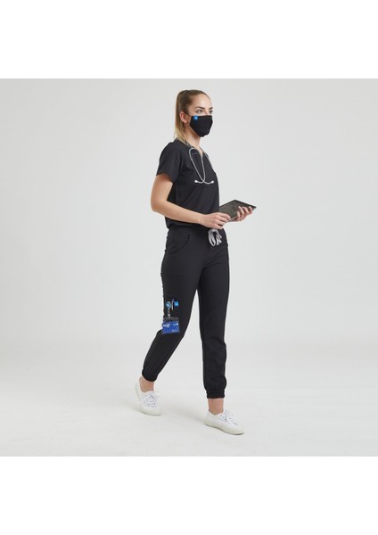 Jogger Doktor, Hemşire Forma Takımı, Üst - Kadın, Siyah fiyatları