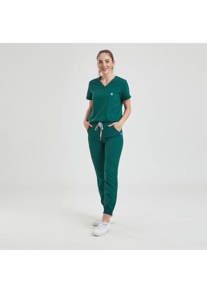 JOGGER DOKTOR, HEMŞİRE ÜNİFORMA, ÜST - KADIN, YEŞİL