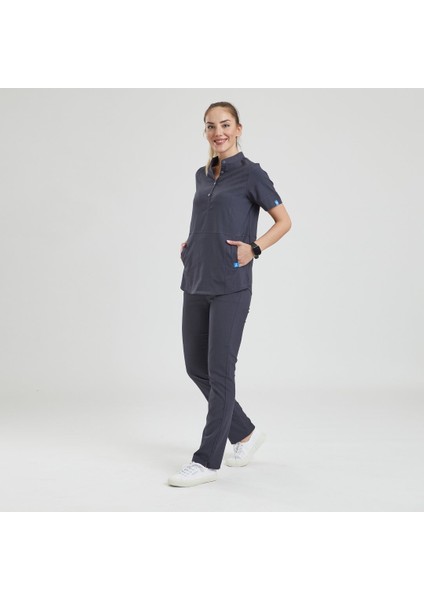 Likralı Dinamik Crocus Doktor, Hemşire Forması – Kadın, Koyu Gri fiyatları