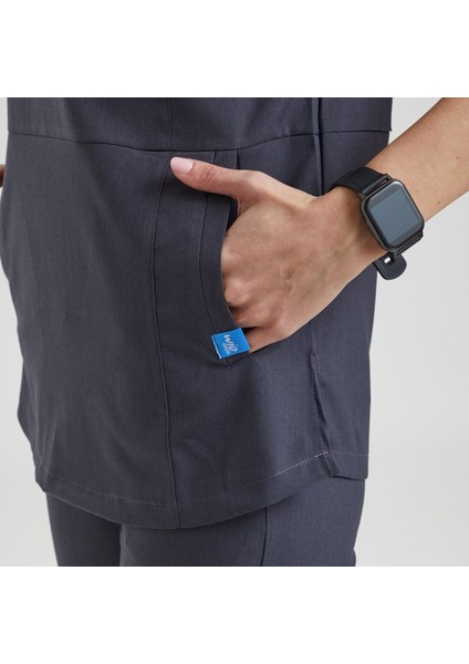 Likralı Dinamik Crocus Doktor, Hemşire Forması – Kadın, Koyu Gri fırsatları