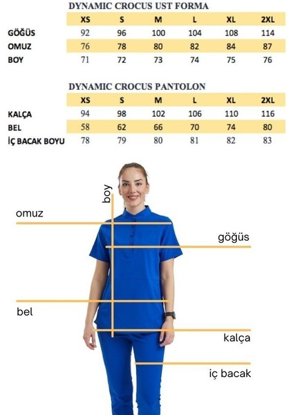 Likralı Dinamik Crocus Doktor, Hemşire Forması – Kadın, Koyu Gri indirimleri