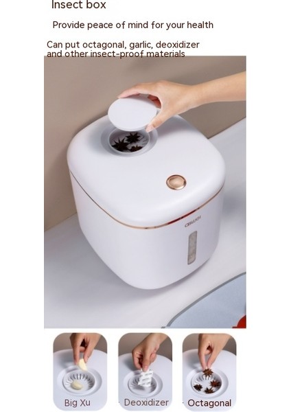 10KG Dönen Tahıl Depolama Kutusu - Beyaz (Yurt Dışından) indirimleri