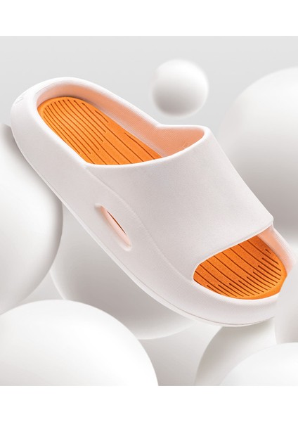 Ergonomik Kaymaz Erkek Terliği - Beyaz / Turuncu (Yurt Dışından) fiyatları