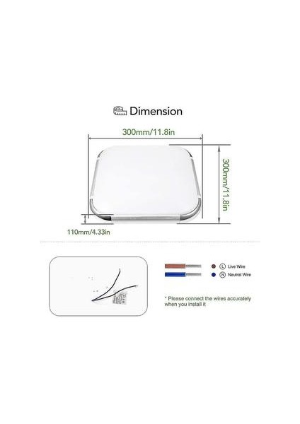 Lambalar 24 W Dim Led Tavan Işık Uzaktan Kumanda 2000LM 30 * 30 cm Su Geçirmez IP45 Floş Tavan (Yurt Dışından)