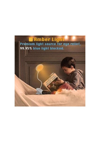 Lambalar Okuma Lambası Yatak 26 Led Göz Korumak Amber Klip Kitap Işık Şarj Edilebilir 3 (Yurt Dışından)