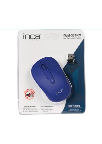 IWM-331RM Silent Wireless Sessiz Mouse - Mavi