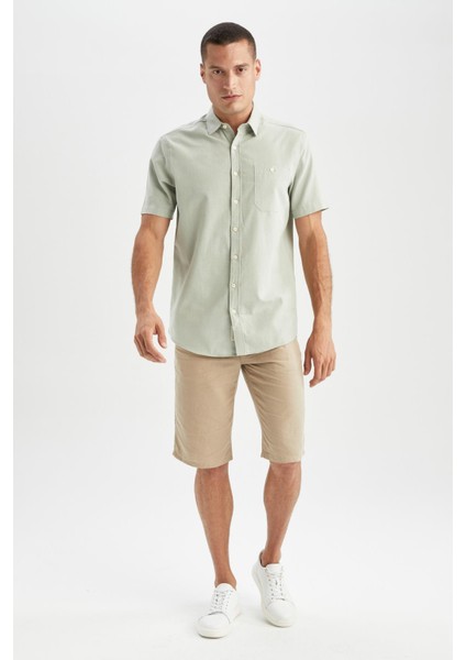 Regular Fit Polo Yaka Kısa Kollu %100 Pamuk Gömlek M9432AZ22SP