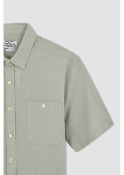 Regular Fit Polo Yaka Kısa Kollu %100 Pamuk Gömlek M9432AZ22SP