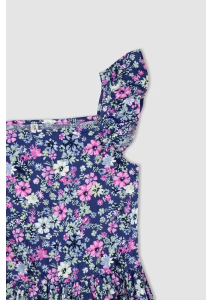 Kız Çocuk Kare Yaka Çiçekli Askılı Elbise X7634A622SM indirimleri