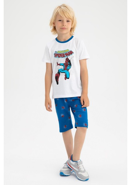 Erkek Çocuk Spiderman Pamuklu Kısa Kollu Şort Pijama Takım X5083A622SM fiyatları