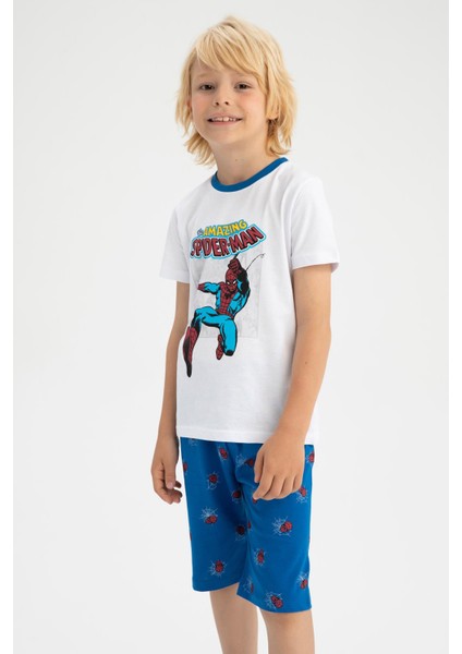 Erkek Çocuk Spiderman Pamuklu Kısa Kollu Şort Pijama Takım X5083A622SM modelleri
