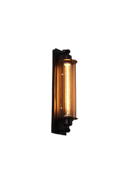 Amerikan Retro Led E27 Endüstriyel Stil Dekorasyon Duvar Lambası Başucu Fuaye Çalışma Balkon Koridor Kahve Dükkanı Restoran Duvar Lambası (Ampul Olmadan) (Siyah) (Yurt Dışından)