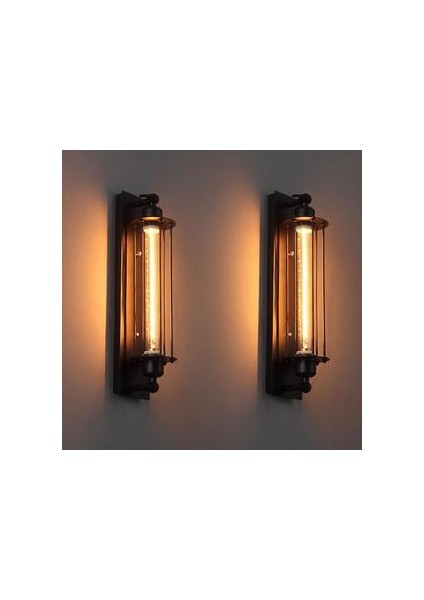 Amerikan Retro Led E27 Endüstriyel Stil Dekorasyon Duvar Lambası Başucu Fuaye Çalışma Balkon Koridor Kahve Dükkanı Restoran Duvar Lambası (Ampul Olmadan) (Siyah) (Yurt Dışından)