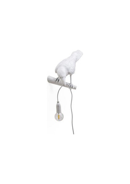 Seletti Kuş Duvar Lambası Italyan Modern Reçine Beyaz Siyah Işık Yatak Odası Bedsideving Oda Dekorasyon Için Led Işık Fikstür (Duvar Beyaz Sağ) (Yurt Dışından)