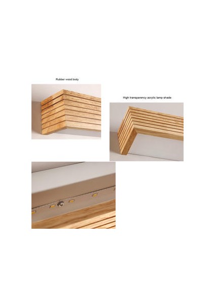 6 W Masif Ahşap Duvar Lambası Yatak Odası Başucu Lambası Led Ahşap Lamba (Sıcak Işık) (Yurt Dışından) fırsatları