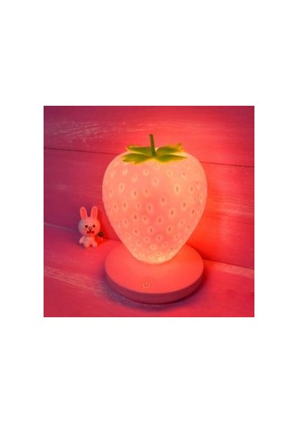 Yaratıcı Masa Lambaları Çilek Tarzı + USB Şarj Edilebilir + Dokunmatik Anahtarı Led Dim Gece Lambaları Çocuklar Başucu Işık Pun Besleme Lambası | Led Masa Lambaları (Yurt Dışından)
