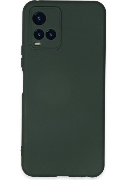 Vivo Y33S Kılıf Lansman Içi Kadife Lüx Tasarım Silikon Kapak - Koyu Yeşil