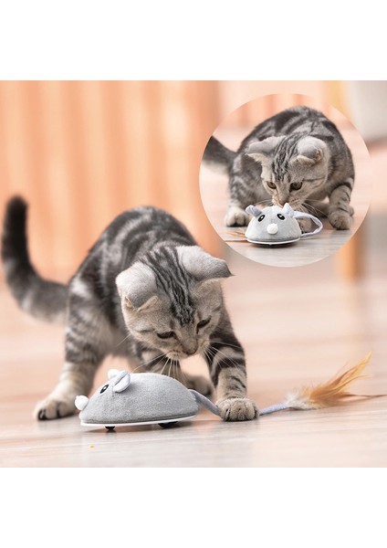 Peluş Kedi Fare Oyuncağı (Yurt Dışından)
