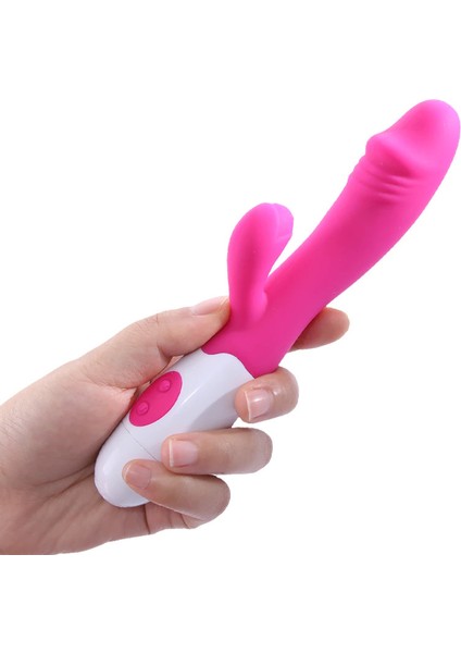Uyrıcılı Çift Motorlu Dildo Vibratör 20 Çeşit Modlu