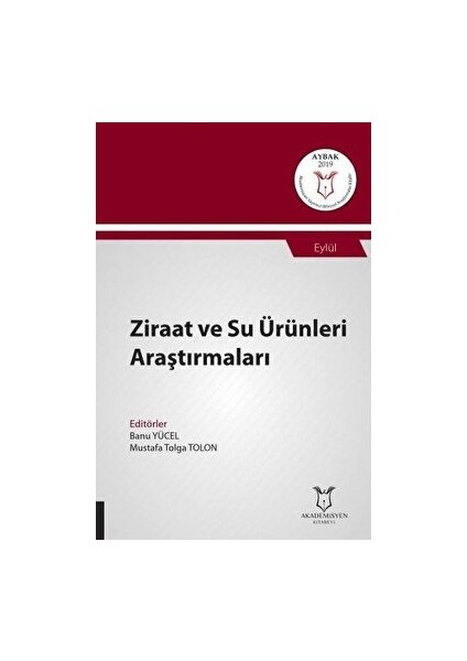 Ziraat ve Su Ürünleri Araştırmaları (Aybak 2019 Eylül)