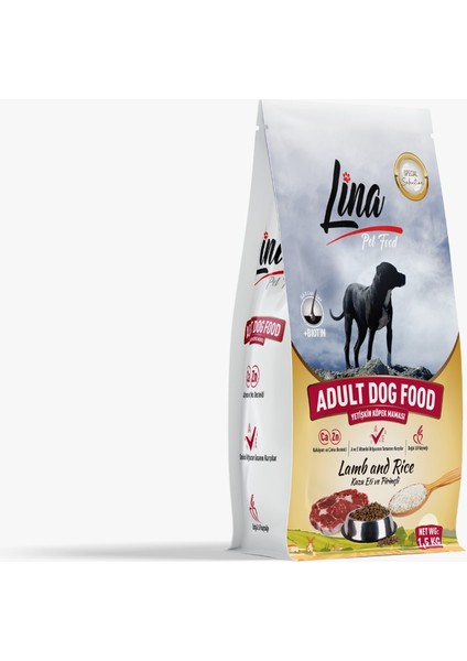 Kuzu Etli Pirinçli Yetişkin Köpek Maması 1.5 kg