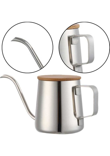 350ML Paslanmaz Çelik Uzun Dar Emzik Cezve Gooseneck Su Isıtıcısı El Damlama Su Isıtıcısı Kahve Çaydanlık Üzerine Dökün (Yurt Dışından) fiyatları