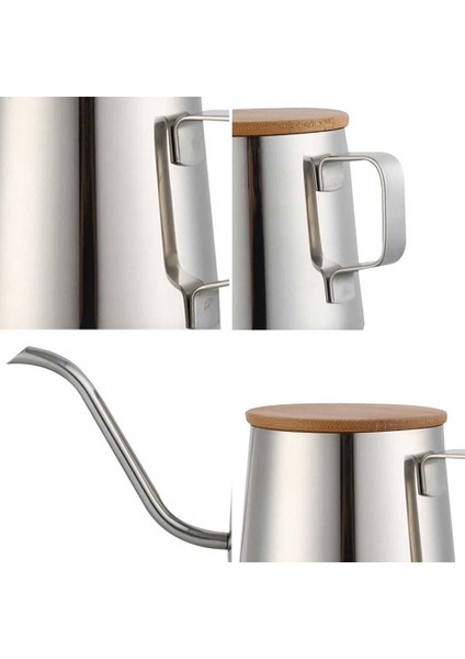 350ML Paslanmaz Çelik Uzun Dar Emzik Cezve Gooseneck Su Isıtıcısı El Damlama Su Isıtıcısı Kahve Çaydanlık Üzerine Dökün (Yurt Dışından) fırsatları