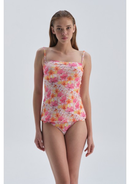 Sarı - Pembe Normal Bel Bikini Alt