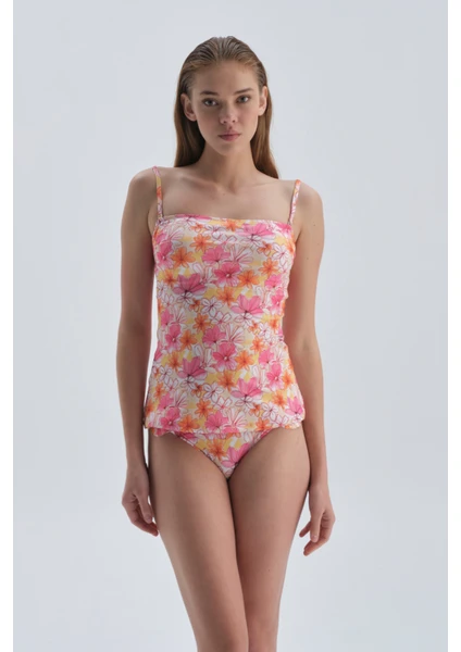 Sarı - Pembe Normal Bel Bikini Alt