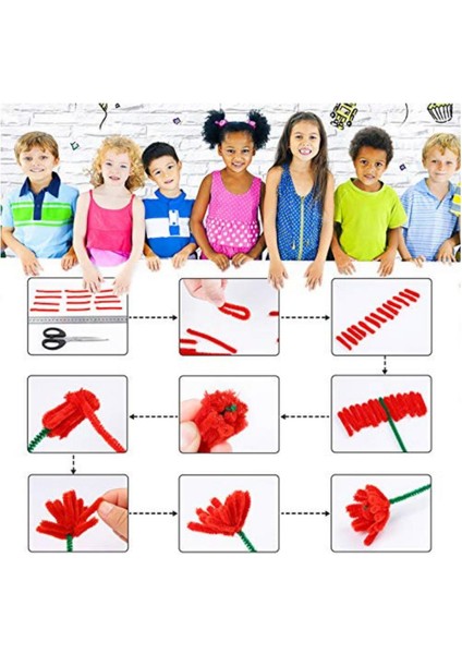 Şönil Renkli 30 cm 100'LÜ 1 Paket Artlantis 30 cm Renkli Tüylü Tel 100 Lü 1 Paket modelleri