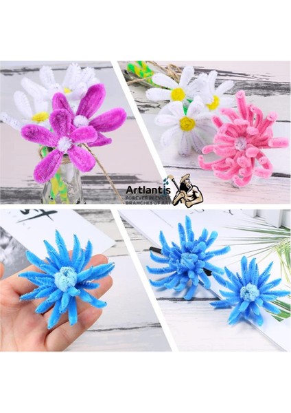 Şönil Renkli 50 cm 50'li 1 Paket Artlantis 50 cm Renkli Tüylü Tel 50 Li 1 Paket fırsatları