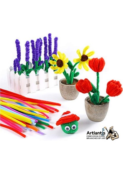 Şönil Renkli 50 cm 50'li 1 Paket Artlantis 50 cm Renkli Tüylü Tel 50 Li 1 Paket indirimleri