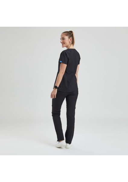 Likralı Dinamik Freesıa Doktor, Hemşire Forma Takım - Kadın, Siyah modelleri