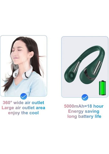 Katlanabilir Bladeless Fan Soğutma Giyilebilir Kişisel Fan (Yurt Dışından)