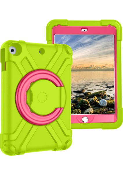 iPad 10.2 (2020) Için Tablet Kılıfı - Yeşil / Pembe (Yurt Dışından)
