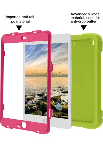 iPad 10.2 (2020) Için Tablet Kılıfı - Yeşil / Pembe (Yurt Dışından) fiyatları