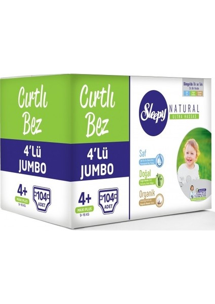 Bebek Bezi 4+ Numara Jumbo 104'LÜ