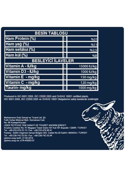 Kuzu Etli ve Yaban Mersinli Kedi Maması 10 kg