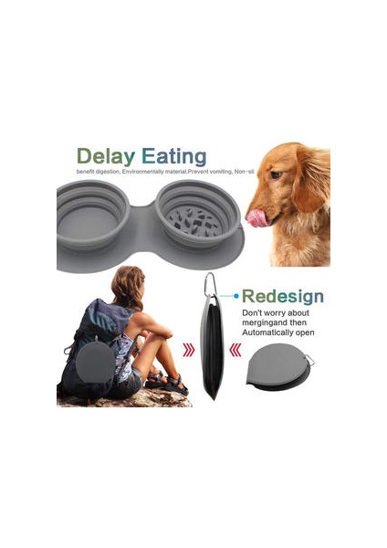 1000 ml Büyük Katlanabilir Köpek Pet Katlanır Silikon Kase Açık Seyahat Taşınabilir Yavru Gıda Konteyner Besleyici Çanak Kase | Köpek Besleme (Yurt Dışından) fırsatları