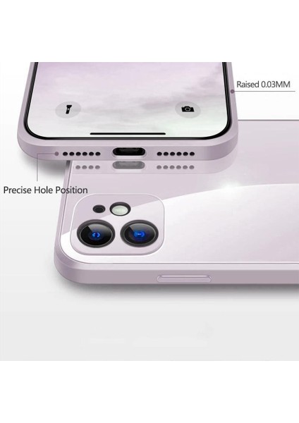 Apple iPhone 12 Parlak Cam Kamera Korumalı Telefon Kılıfı