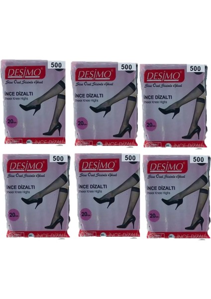 20 Den Ince 6'lı Dizaltı Kadın Çorap Sahra Renk 6'lı Paket