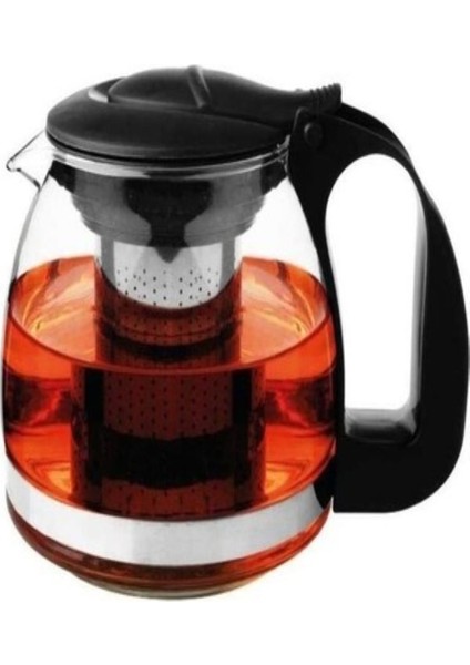 Cam Demlik 1250ML Süzgeçli Isıya Dayanıklı
