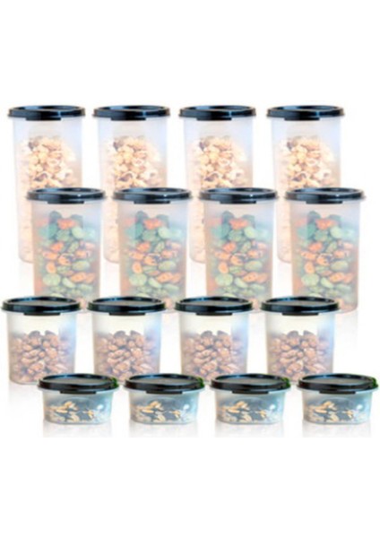 Oval Yuvarlak Siyah 16 Lı Set Esc