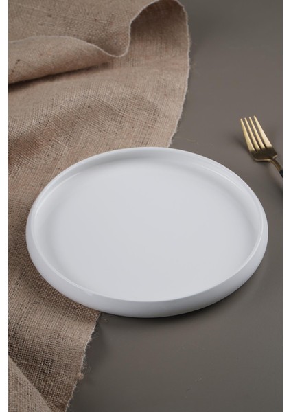 SCT-21-0221/24 Bianco Perla Porselen Yuvarlak Tabak - 23,5 cm