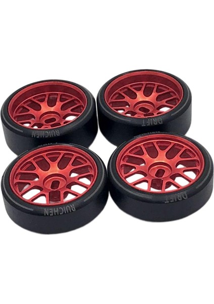 4pcs 1:28 Tekerlek Lastikleri Wltoys Için Kauçuk Lastik Seti Modifikasyonu K989 Paletli Kırmızı (Yurt Dışından)