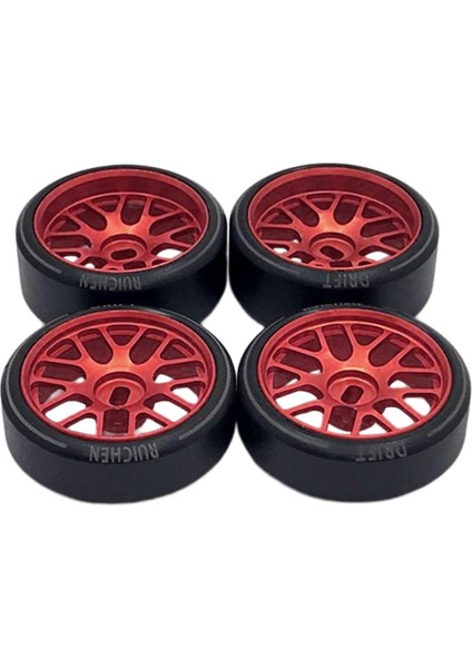 4pcs 1:28 Tekerlek Lastikleri Wltoys Için Kauçuk Lastik Seti Modifikasyonu K989 Paletli Kırmızı (Yurt Dışından)